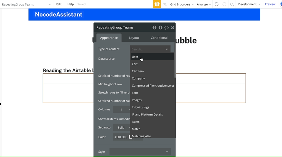Reading airtable data in Bubble.io
